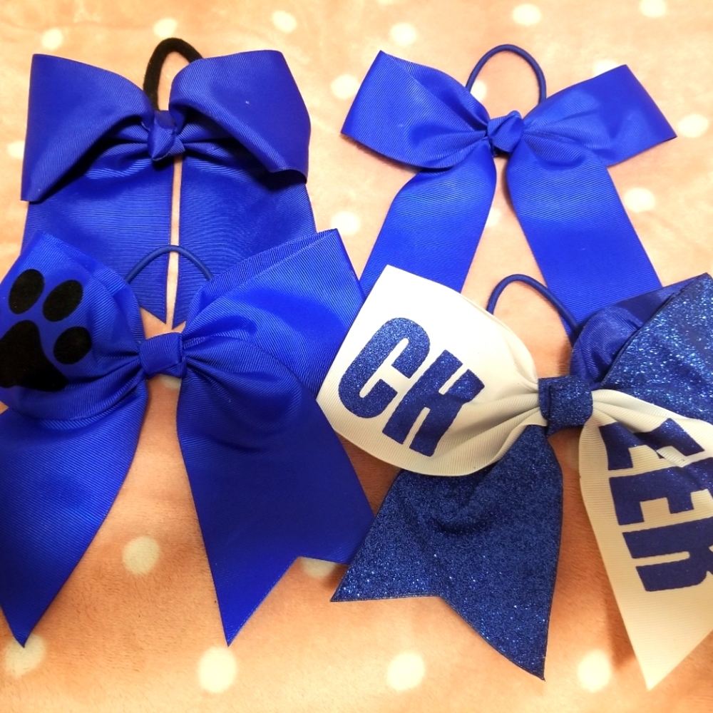 Royal blue cheer bows
